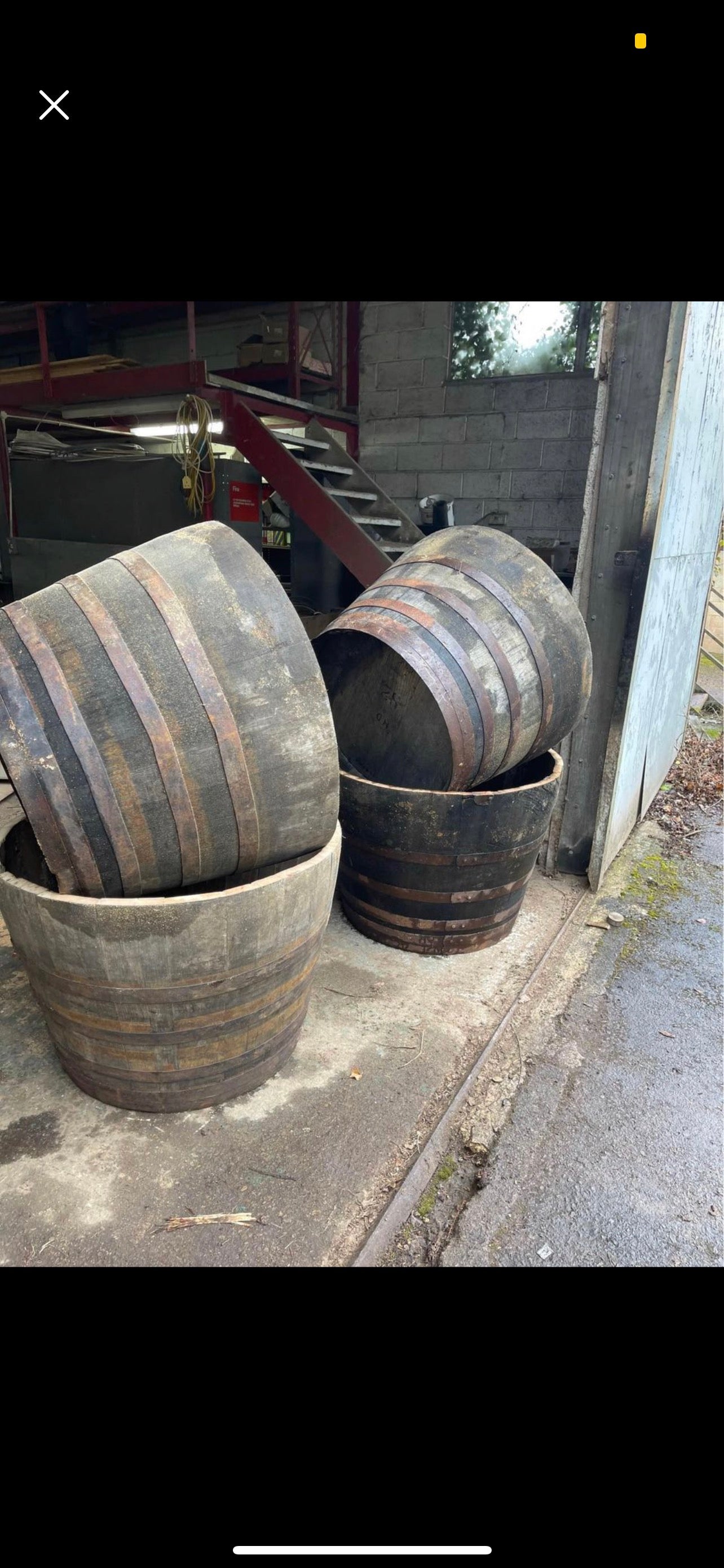 XL Half whisky barrel planter/pond