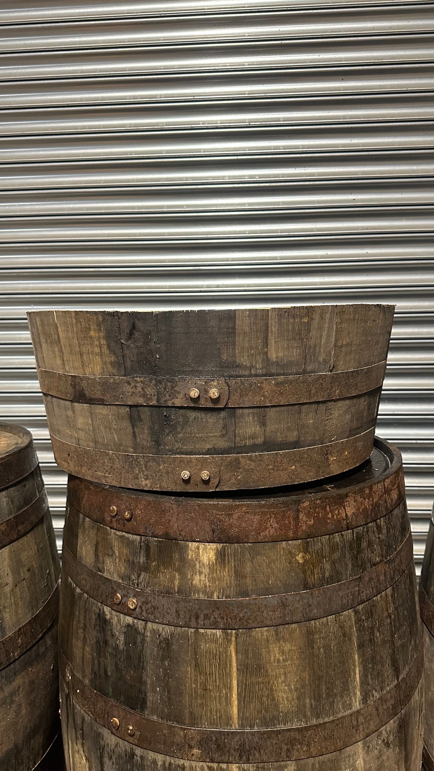 Handmade Oak Barrel Christmas Tree Stand | Rustic Wooden Tree Base | Premium Reclaimed Oak Holder for Real Christmas Trees | Farmhouse Décor | 2 Sizes