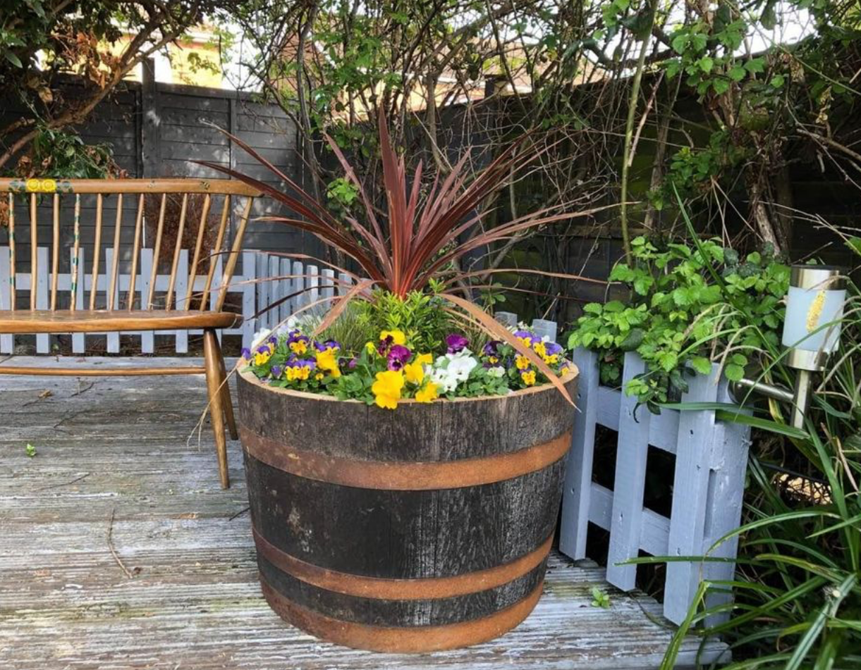 10 x Oak Half Whiskey Barrel Planter/Pond
